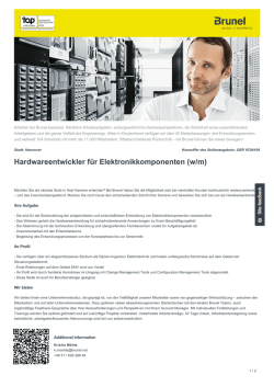 Hardwareentwickler f&uuml;r Elektronikkomponenten Job in