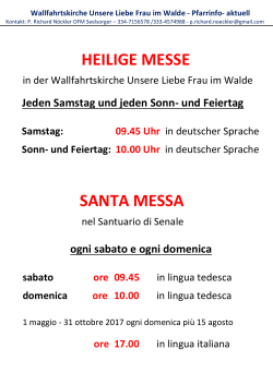 HEILIGE MESSE SANTA MESSA