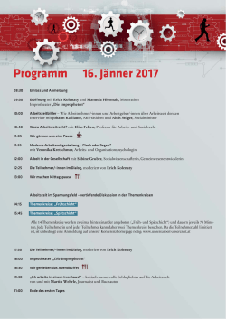 Programm 16. Jänner 2017