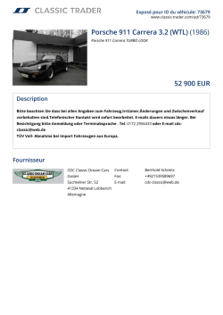 Porsche 911 Carrera 3.2 (WTL) (1986) 52 900 EUR