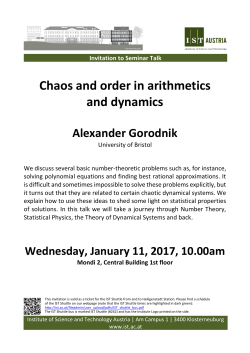 Chaos and order in arithmetics and dynamics
