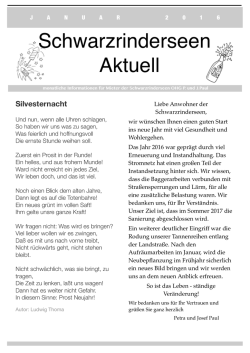 Januar 2017 - Herzlich Willkommen am Schwarzrindersee