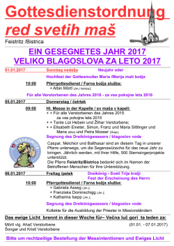 Gottesdienste vom 01.01.