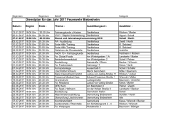 Dienstplan für das Jahr 2017 Feuerwehr Biebesheim