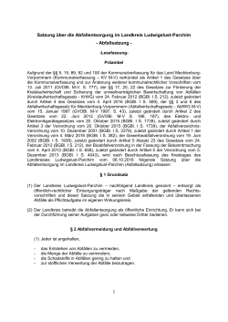 Satzung über die Abfallentsorgung im Landkreis Ludwigslust
