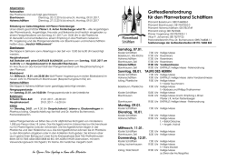 Gottesdienstordnung f&uuml;r den Pfarrverband Sch&auml;ftlarn