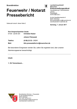 Feuerwehr / Notarzt Pressebericht