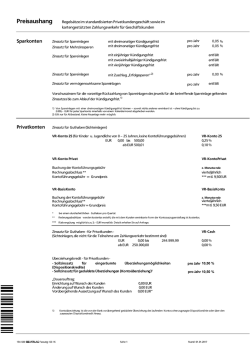 Preisaushang - Volksbank Hochrhein eG