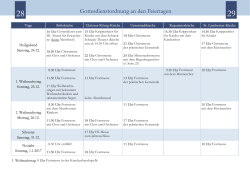 Gottesdienstordnung an den Feie dienstordnung an den Feiertagen