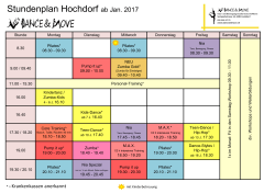Stundenplan Hochdorf ab Jan. 2017
