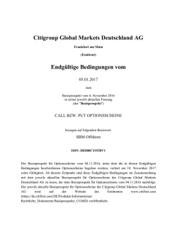 Endgültige Bedingungen vom