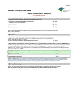 Preisblatt für sonstige Abgaben und Entgelte ab 01.01.2017