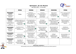 Speiseplan f&uuml;r die Woche