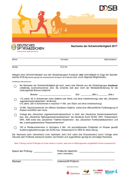 DSA Schwimmnachweis 2017 - Sportabzeichen Bensheim