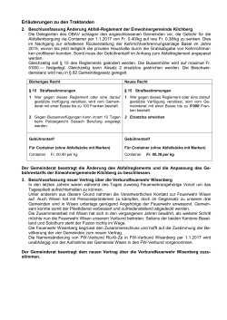 Erläuterungen - Gemeinde Kilchberg