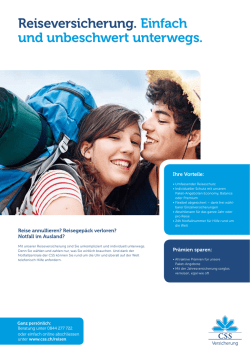 Produktblatt - Reiseversicherung
