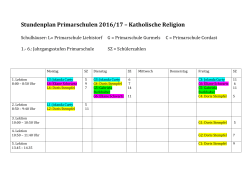 Stundenplan Primarschulen 2016/17 – Katholische Religion