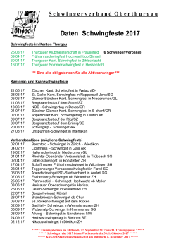 Daten Schwingfeste 2017 - Thurgauer Kantonaler Schwingerverband