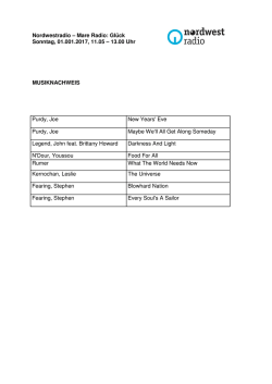 Mare Radio Glück: Playlist