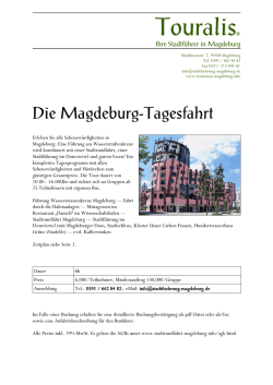 INFO Magdeburg-Tagesfahrt - Wasserstra&szlig;enkreuz Magdeburg
