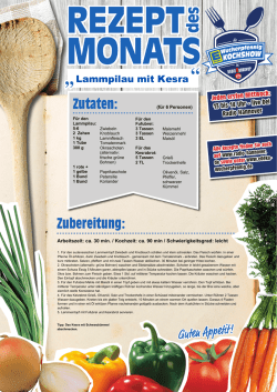 Hier k&ouml;nnen Sie das Rezept f&uuml;r Lammpilau mit Kesra aus der