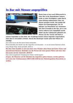 In Bar mit Messer angegriffen