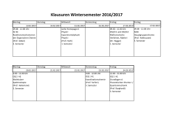 Wiederholungsklausuren Wintersemester 2016/2017