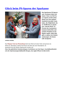 Gl&uuml;ck beim PS-Sparen der Sparkasse