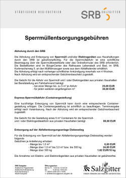 Informationsblatt Sperrm&uuml;llgeb&uuml;hren