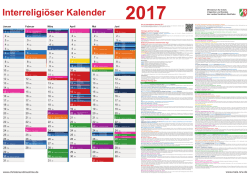 Interreligi&ouml;ser Kalender 2017