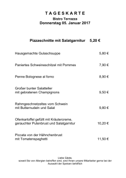 Tagesessen - Terrazza Restaurant in Stuttgart