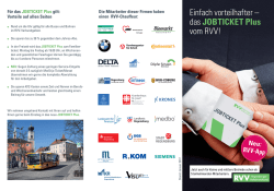 Einfach vorteilhafter &ndash; das Jobticket Plus vom RVV!