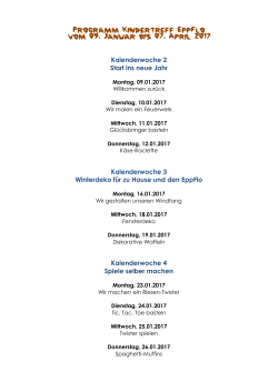 Programm Kindertreff Eppflo 1. Quartal 2017