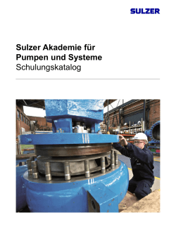 Sulzer Academy for Pumps and Systems Training Catalogue