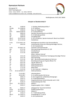 Schuljahr im Überblick - Gymnasium Petrinum Recklinghausen