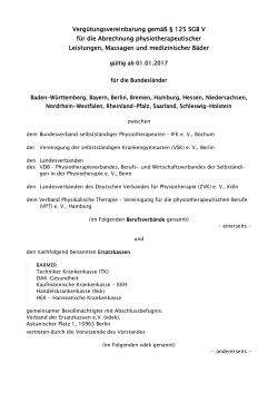 Vergütungsvereinbarung gemäß § 125 SGB V - VPT - Weser-Ems