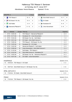 Hallencup TSV Weeze II. Senioren