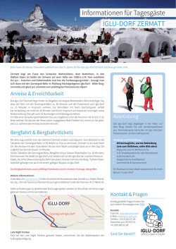 Informationen f&uuml;r Tagesg&auml;ste IGLu