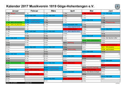 Termine 2017 im Überblick - Musikverein 1819 Göge