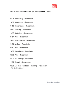 Das Stadt-Land-Bus-Ticket gilt auf folgenden Linien 9415 Wasserburg