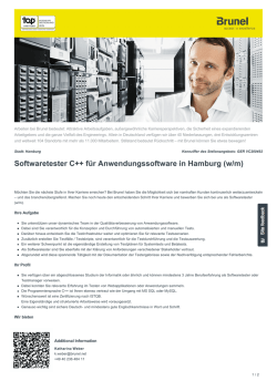 Softwaretester C++ für Anwendungssoftware in Hamburg