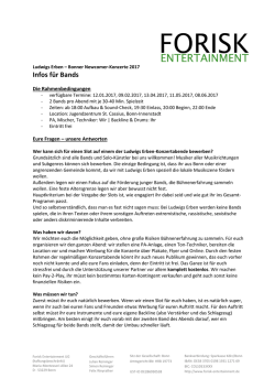 Infos für Bands