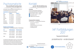 IHF Fortbildungen 2017