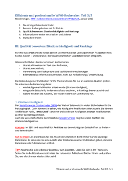 Zitationsh&auml;ufigkeit und Rankings