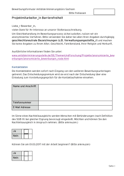 Bewerbungsformular - Antidiskriminierungsbüro Sachsen