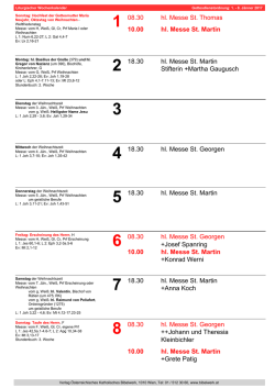Gottesdienstordnung 01.01.