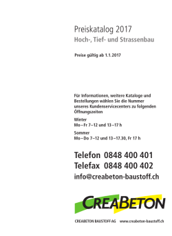 Vorlauf A2 - Creabeton Baustoff AG