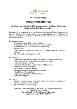 Hauswirtschafter(in) - Vau&szlig;-Hof