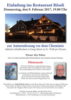Lesung am 09. Februar 2017 mit Werner Alex Walser - CMS