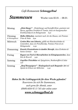Stammessen - Café Restaurant Schmuggelbud